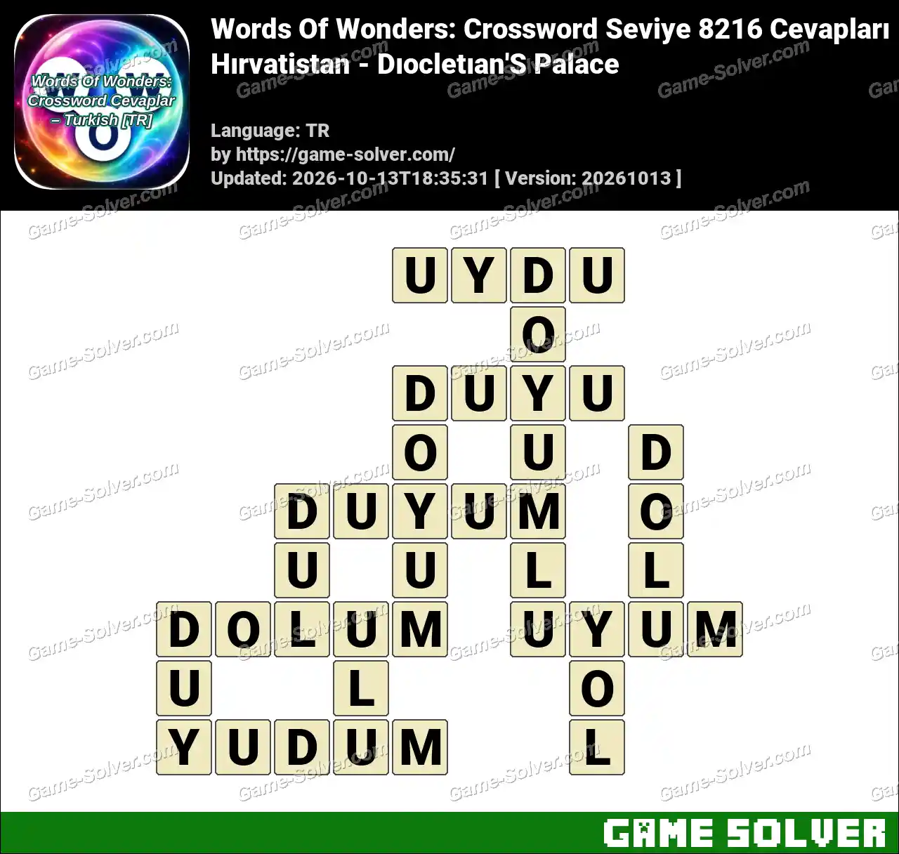 Words Of Wonders: Crossword Seviye 8216 Cevapları – Hırvatistan – Dıocletıan’S Palace